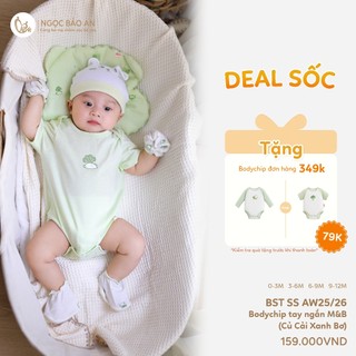 M&B (0-12M) Bộ bodychip sơ sinh Củ Cải & Ốc Sên cotton cao cấp mềm mịn, thoáng mát thấm hút tốt
