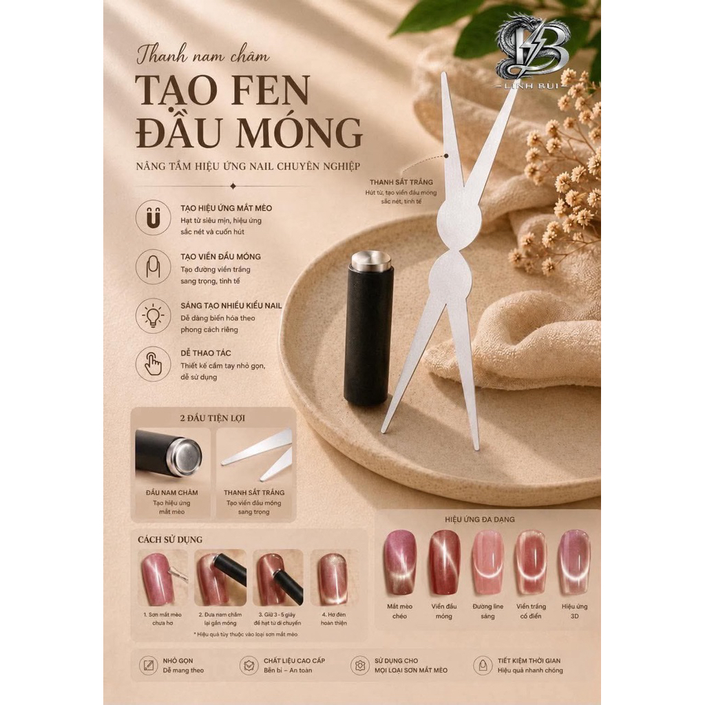 Thanh nam châm tạo fen đầu móng - Linh Bùi
