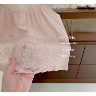 [B&G] Sét váy áo ren hồng pastel phối quần bí trắng xinh xắn dễ thương cho bé gái đi học, đi chơi