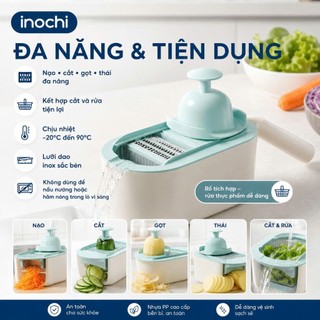 Bộ Nạo Cắt Rau Củ Inochi: Đa Năng, Tiện Lợi, Cao Cấp - Biến Hóa Món Ăn (6 Lưỡi Dao)