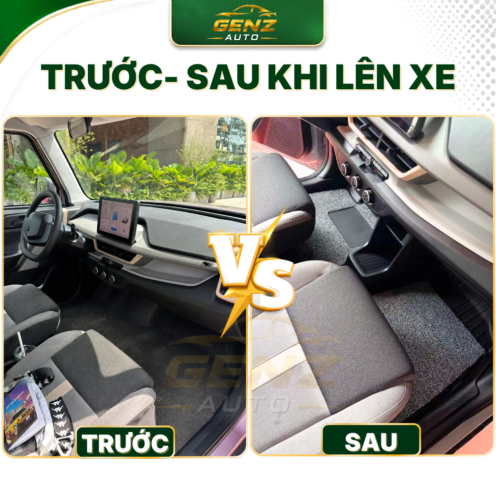 Thảm lót sàn VF6 - NHỰA 5D TPE đúc nguyên khối, không mùi, chuẩn khít form xe, chống thấm nước -TLY