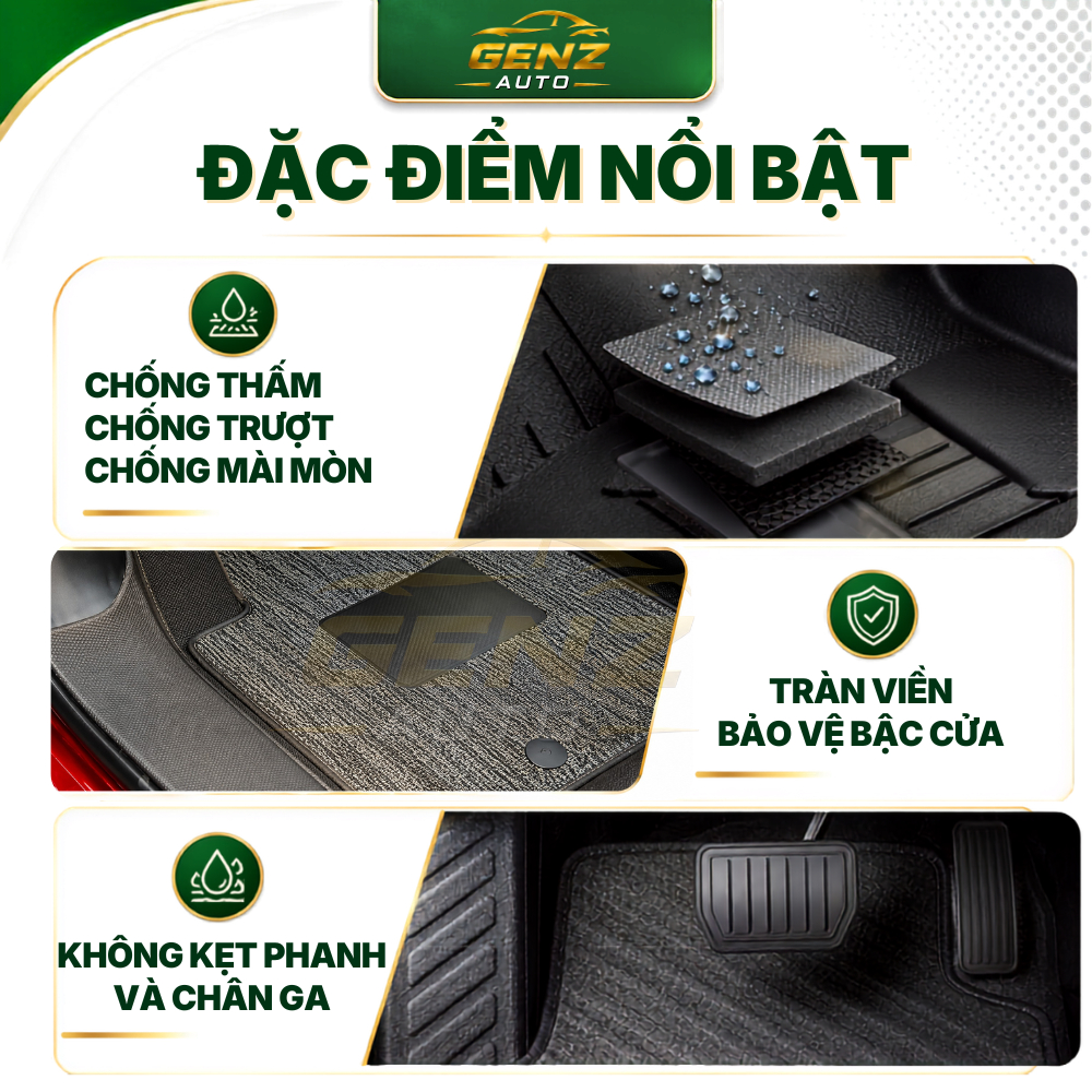 Thảm lót sàn VF6 - NHỰA 5D TPE đúc nguyên khối, không mùi, chuẩn khít form xe, chống thấm nước -TLY