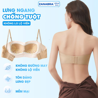 Áo ngực nữ su đúc không gọng dây rời mút cố định form ôm tôn dáng V1, Áo lót không dây chống tuột quây ngang ZANABRA 979