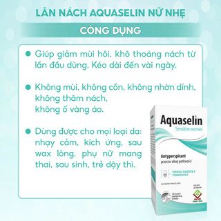 Lăn nách khử mùi dành cho nữ AQUASELIN Sensitive Women Dùng Cho Nữ Đổ Mồ Hôi ÍT