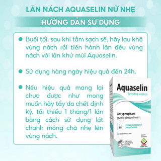 Lăn nách khử mùi dành cho nữ AQUASELIN Sensitive Women Dùng Cho Nữ Đổ Mồ Hôi ÍT