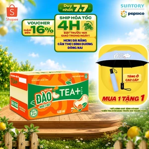 Thùng 24 Chai Trà Ô Long Tea+ Đào Trái Cây Nhiệt Đới (450ml/chai)
