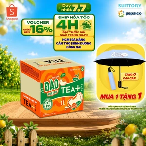 Thùng 12 Chai Trà Ô Long Tea+ Đào Trái Cây Nhiệt Đới (1L/chai)