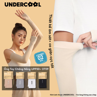 Combo 2 Đôi Găng - Ống Tay Chống Nắng UNDERCOOL Xỏ Ngón Nam Nữ, Ống Tay Thun Lạnh Bó Cơ Chống Tia UV UPF50+ OT09 - CB2