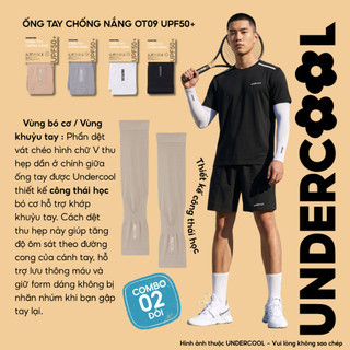 Combo 2 Đôi Găng - Ống Tay Chống Nắng UNDERCOOL Xỏ Ngón Nam Nữ, Ống Tay Thun Lạnh Bó Cơ Chống Tia UV UPF50+ OT09 - CB2