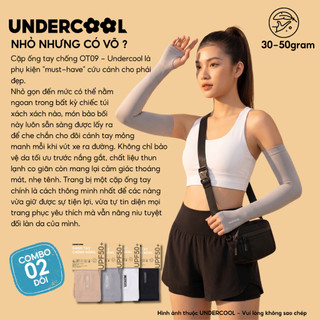 Combo 2 Đôi Găng - Ống Tay Chống Nắng UNDERCOOL Xỏ Ngón Nam Nữ, Ống Tay Thun Lạnh Bó Cơ Chống Tia UV UPF50+ OT09 - CB2