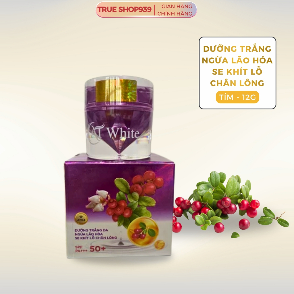 Kem dưỡng trắng da AT WHITE Ngừa mụn, mờ thâm nám, ngừa lão hóa 12G
