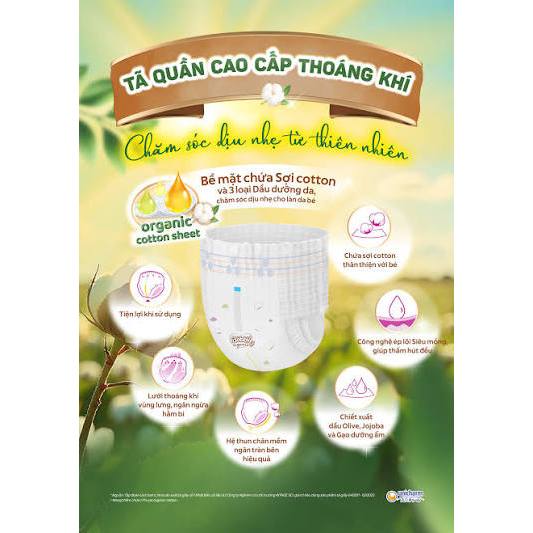 [Chính Hãng] Tã quần Bobby Organic cao cấp cho bé, bông hữu cơ mềm mịn, thấm hút tốt có size lớn 3XL