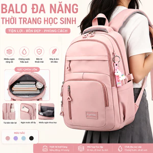 Balo nam nữ đi học cặp đi học nam nữ nhiều ngăn đựng laptop 15.6 Ba lô vải chống nước hàn quốc.b8705