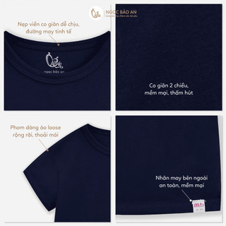 NBAN (6M-6Y) Áo thun trơn cộc tay, áo phông basic cotton co giãn tốt cho bé trai bé gái