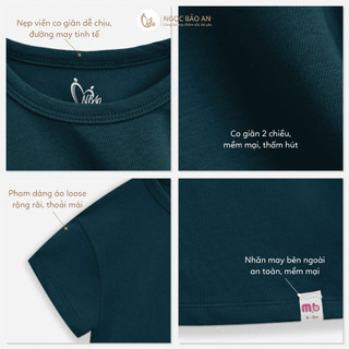 NBAN (6M-6Y) Áo thun trơn cộc tay, áo phông basic cotton co giãn tốt cho bé trai bé gái
