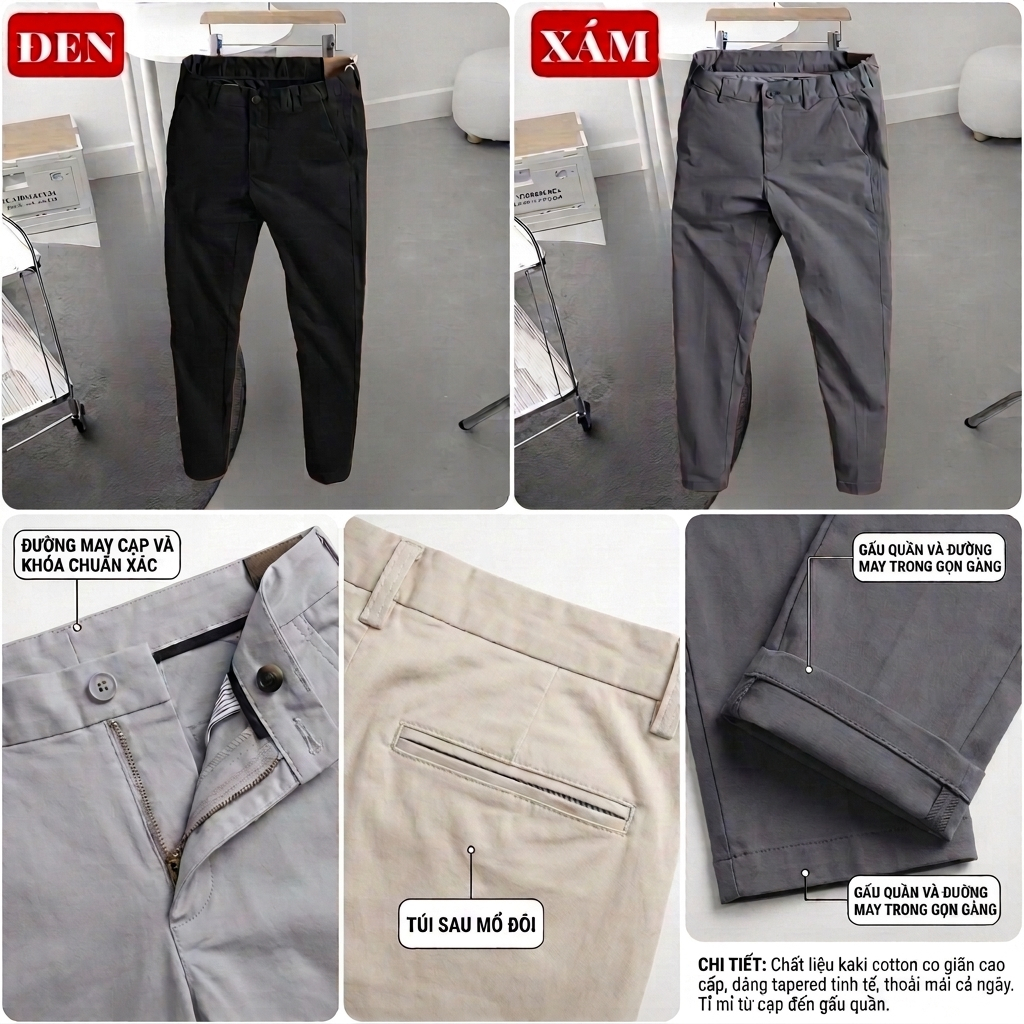 Quần Kaki Dài Nam Ống Suông AZ FASHION Quần Dài Nam Chất Kaki Cao Cấp Co Giãn Phom Dáng Chỉn Chu Đi Làm Đi Chơi