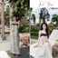 Váy Maxi 2 Dây Phối Ren Dáng Suông, Set Áo Tơ 2 Dây Pha Ren Ngực Phối Quần Dài Ống Rộng