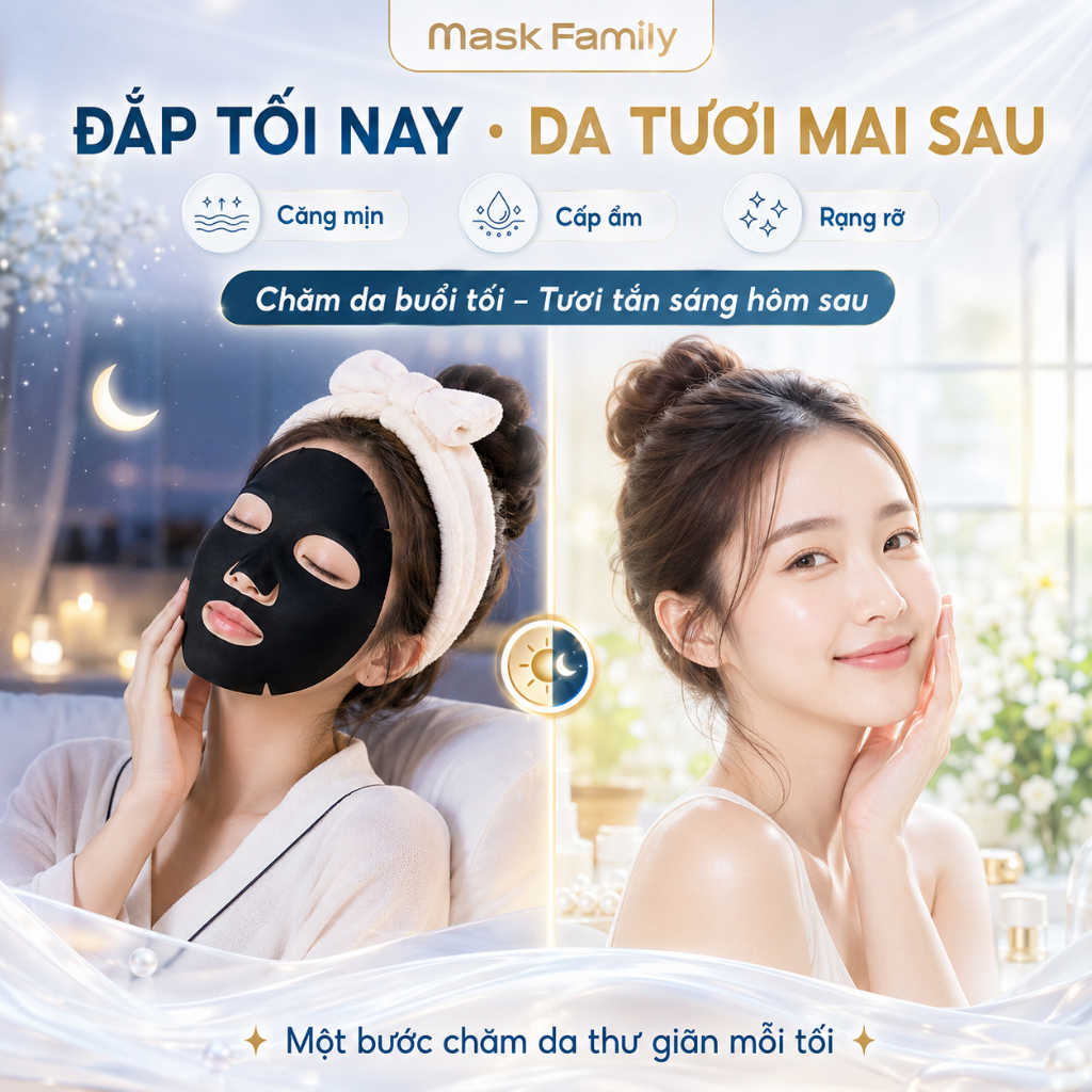 Mặt Nạ Đen Mask Family Chống Lão Hóa Chống Nhăn 10% Bifida Nâng Cơ Cấp Ẩm Cho Mọi Loại Da (30mlx5 Miếng)