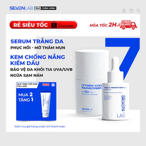 Combo serum dưỡng trắng da và kem chống nắng kiềm dầu phổ rộng SEVENLAB giúp mờ thâm bảo vệ da khỏi tia UVA UVB