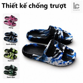 Dép Quai Ngang  Nam Nữ Chống Trượt Họa Tiết Loang Màu Đúc Nguyên Khối Siêu Nhẹ Dép Bánh Mì Đi Trong Nhà Ngoài Trời Đẹp