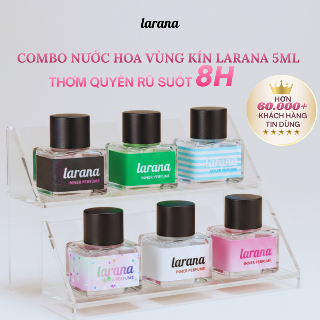 [Combo 2] Nước hoa vùng kín Larana loại 5ml lưu hương lâu 6-8h khử mùi hiệu quả thơm sexy quyến rũ