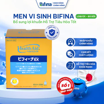 Men Vi Sinh Bifina EX Nhật Bản Hộp 60 Gói - Hỗ Trợ Tiêu Hóa, Giảm Rối Loạn Tiêu Hóa, Ruột Kích Thích, Đầy Hơi