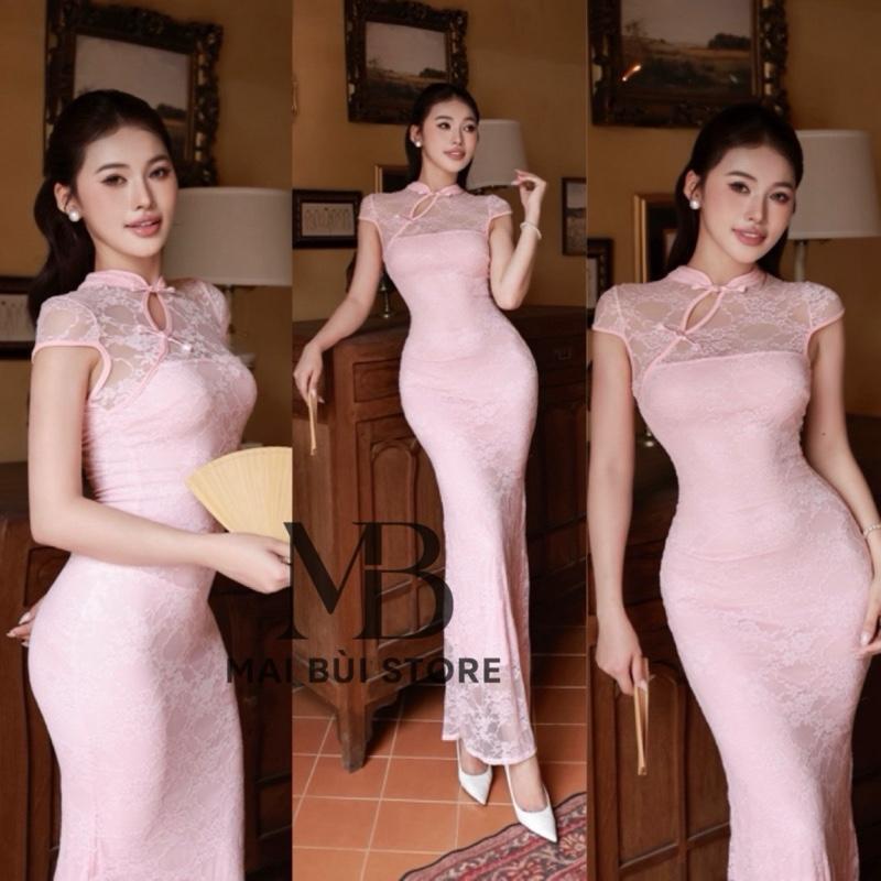 D192 - Đầm Body Đuôi Cá Kiểu Sườn Xám Cách Tân
