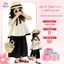 Set Bộ Bé Gái Xinh, Set Bé Gái Áo Cổ Sen Dáng Xoè, Quần Váy Ống Rộng Phong Cách Hàn Quốc Xinh Yêu