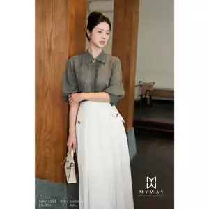 Áo Sơ Mi Nữ MY WAY Dái Tay Đính Nơ Công Sở Cách Điệu Cao Cấp 5MA14352