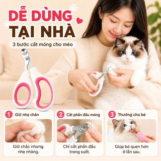 Kìm Bấm Móng Mèo Nhỏ An Toàn Cho Người Mới, Kéo Cắt Móng Thú Cưng Lưỡi Thép Không Gỉ, Tay Cầm Chống Trượt