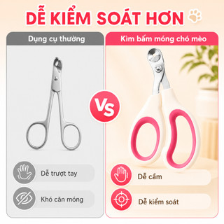 Kìm Bấm Móng Mèo Nhỏ An Toàn Cho Người Mới, Kéo Cắt Móng Thú Cưng Lưỡi Thép Không Gỉ, Tay Cầm Chống Trượt