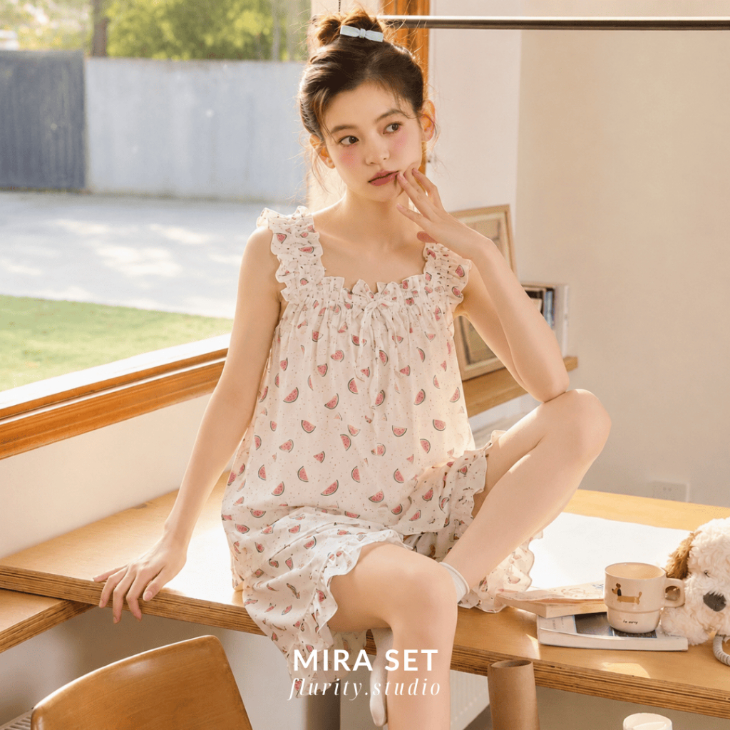 Set Bộ Đồ Ngủ Cao Cấp Ngắn Thiết kế Nữ Mặc Tại Nhà Mira Set Gợi