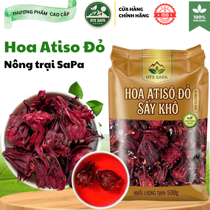 Hoa Atiso Đỏ Sấy Khô Sa Pa Nguyên Bông Loại 1 - Trà Hibiscus Tự Nhiên 100g