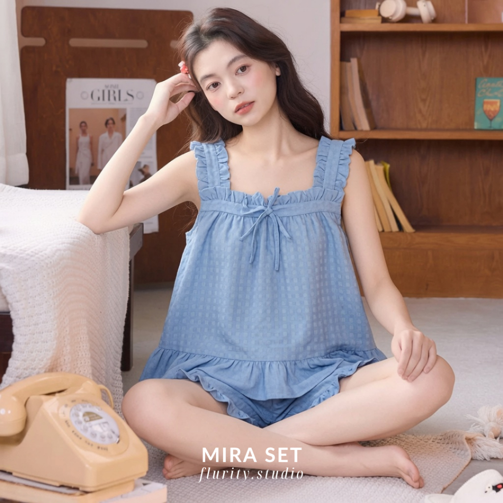 Set Bộ Đồ Ngủ Cao Cấp Ngắn Thiết kế Nữ Mặc Tại Nhà Mira Set Gợi
