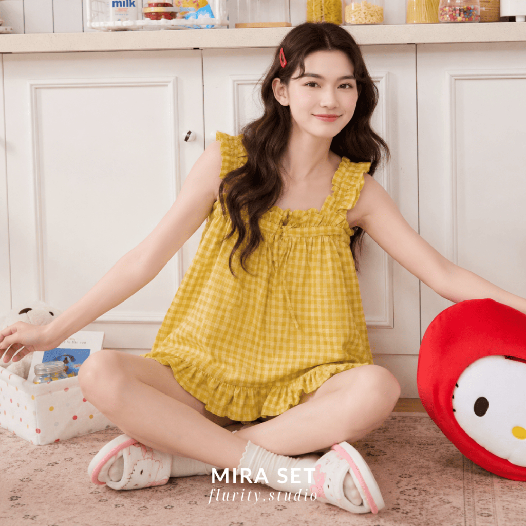 Set Bộ Đồ Ngủ Cao Cấp Ngắn Thiết kế Nữ Mặc Tại Nhà Mira Set Gợi