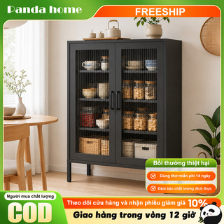 Tủ Kính Trưng Bày Cửa Vuông Khung Thép Carbon Tủ Chén Bát Chống Bụi Cho Phòng Khách Nhà Bếp