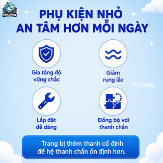 Thanh Cố Định Đầu Giường Cho Thanh Chắn Giường Pakey G600/SB2/SV1, Thanh Ngang Gia Cố Chống Rung Lắc Tăng Độ Ổn Định