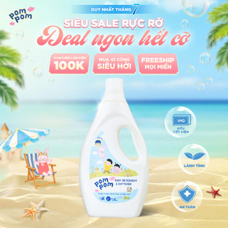 Nước Giặt Xả Pom Pom Active Chai 1.6L - Dành Cho Bé & Cả Nhà, Chiết Xuất Gốc Thực Vật Hương Nắng Mai AT16 AT12