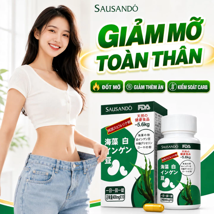 Viên Uống Giảm Cân Đốt Mỡ Bụng Chặn Tinh Bột Giảm Thèm Ăn Eo Thon Dáng Gọn Cho Người Ăn Tinh Bột