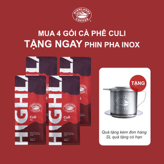 Mua 4 tặng 1 - Mua 4 Gói cà phê rang xay Culi Highlands Coffee 200g/gói - Tặng 1 phin pha inox (quà kèm đơn hàng)