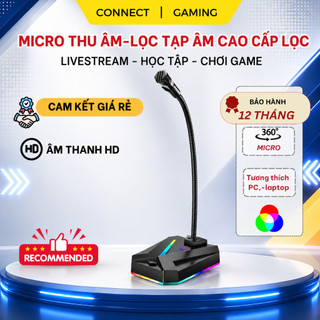 Micro Máy Tính, Laptop MK10 Jack USB Có LED Thu Âm 360 Độ Lọc Tiếng Ồn Độ Nhạy Cao Cho Học Tập, Thuyết Trình,Chơi Game .