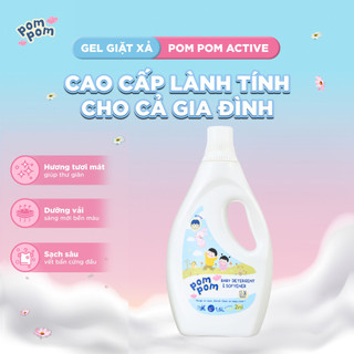 Nước Giặt Xả Pom Pom Active Chai 1.6L - Dành Cho Bé & Cả Nhà, Chiết Xuất Gốc Thực Vật Hương Nắng Mai AT16 AT12