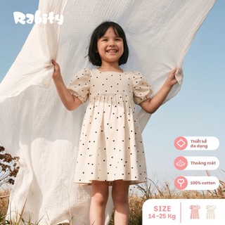 Đầm thô ngắn tay bé gái Rabity 950.139