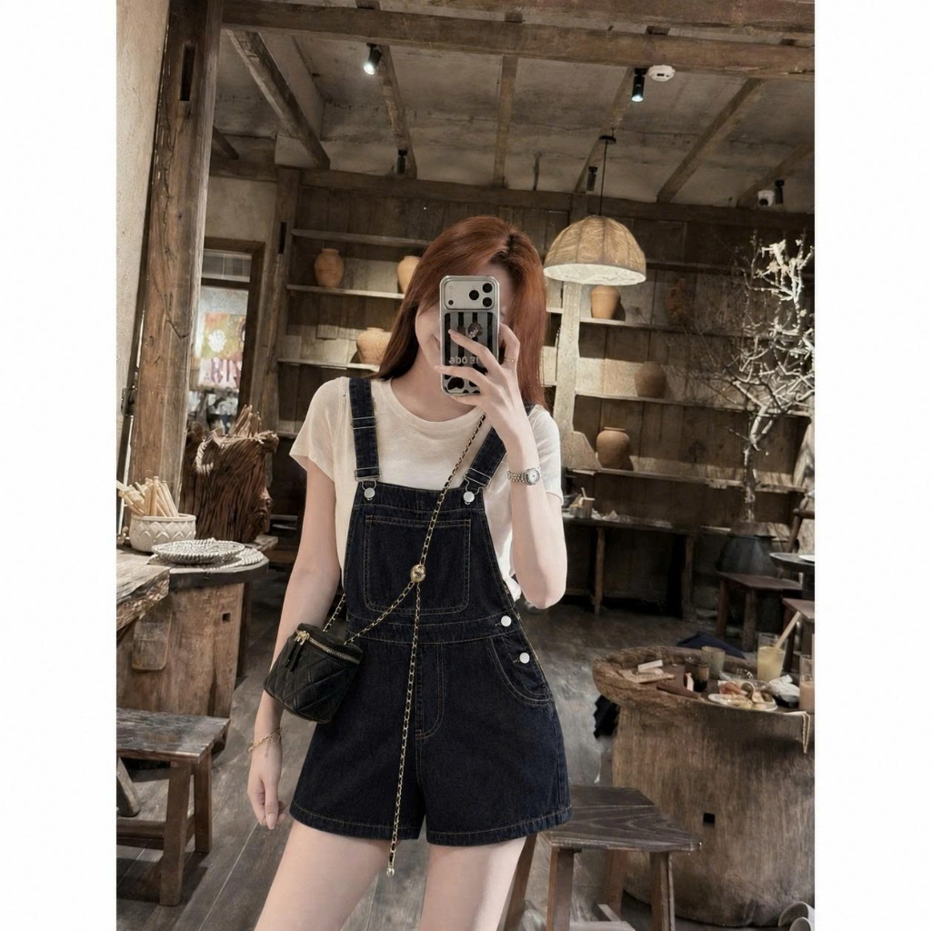 Quần Yếm Jean Nữ CHEZI HOUSE -Vải Jean Qccc Dáng Ngố Đùi 3 Màu Cực Đẹp Trendy #8640-42 Phối đồ Trẻ Trung Năng Động