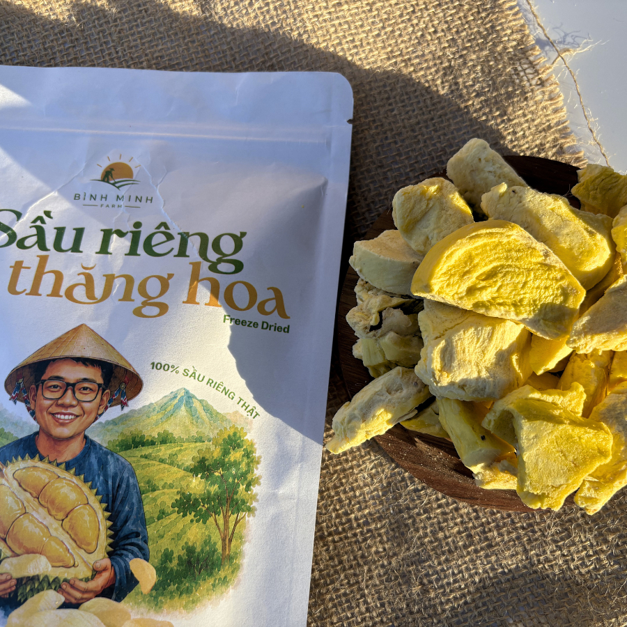 Sầu Riêng Sấy Thăng Hoa 200g - Bình Minh Farm Đắk Lắk | Sầu Riêng Sấy Giòn, Sầu Riêng Sấy Khô, Không Thêm Đường