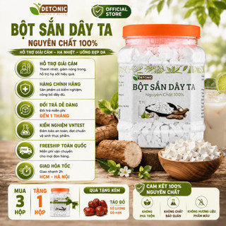 Bột Sắn Dây Nguyên Chất DETONIC 500G - Tinh Bột Sắn Dây Tự Nhiên, Thanh Mát