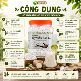 Bột Sắn Dây Nguyên Chất DETONIC 500G - Tinh Bột Sắn Dây Tự Nhiên, Thanh Mát