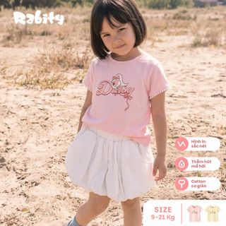 Áo thun ngắn tay hoạ tiết Daisy bé gái Rabity 500.125