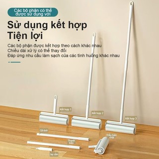 YOWXII Combo Cây Lăn Bụi Cán Dài,Cán Ngắn Lõi Lăn Size 24cm,phủi bụi quần áo ghế sofa chăn mềngiường