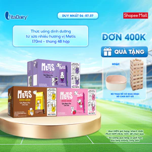 Thức uống dinh dưỡng Metis hương nho/dâu/Socola có thạch 170ml - Thơm ngon dễ uống, Bé thích mê